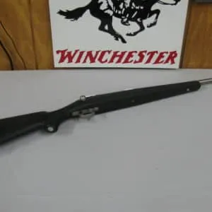 7678 savage model 116, 270 win bolt action, 23" barrel, nra on bolt, mounts for rings are on the rifle, black composite stock