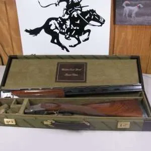 8011 winchester 101 quail special 410 ga, 2 ¾ and 3 inch, 26” barrels, 14 ¼ lop, vent rib, butt pad, coin receiver, screw in chokes cyl/ sk, comes in a green winchester quail special case with keys.